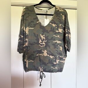 Camo top with tie